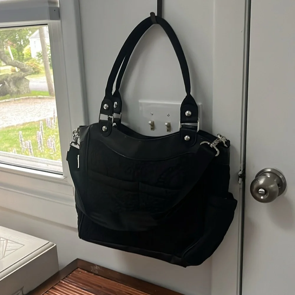 Petunia Pickle Bottom Central Park North Embossed City Carryall Diaper Bag,NWT